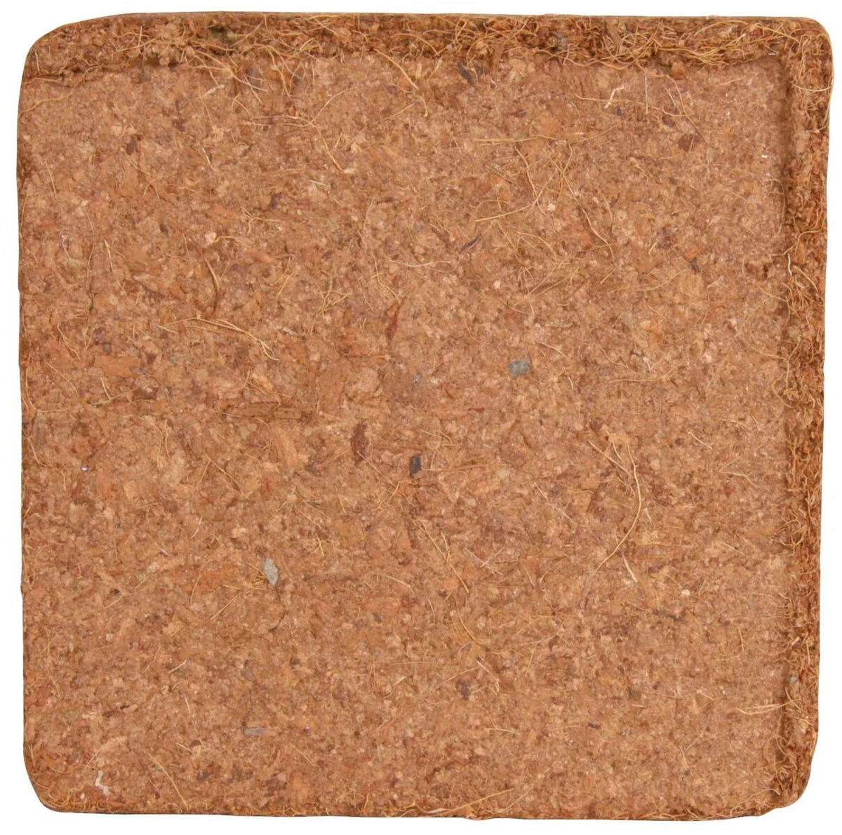 Quadratische, naturfarbene Unterlage aus gepresstem Material mit einer leicht strukturierten Oberfläche.