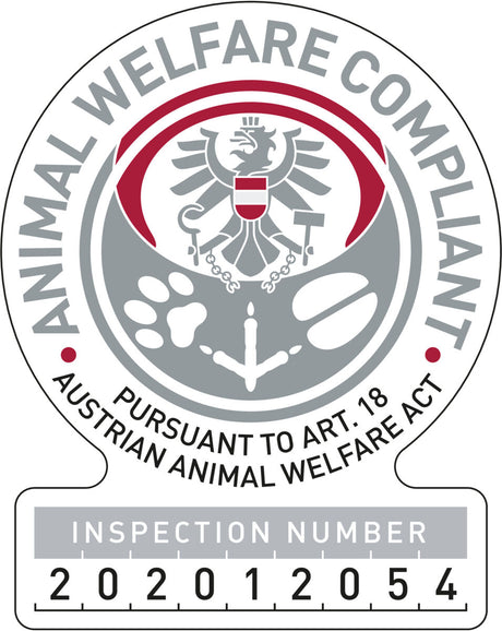 Siegel mit österreichischem Adler, der von Halbkreisen und Text umgeben ist; unten steht "Inspection Number 202012054".