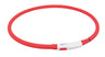 Roter Ring mit weißem Verschluss, der einen An-/Aus-Schalter und eine USB-Buchse enthält.