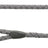 Geflochtene graue Hundeleine mit silbernem Karabiner und schwarzer Verstärkung, Text "TRIXIE" auf Etikett sichtbar.