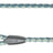 Geflochtene Hundeleine in Blau und Grau mit Metallhaken und schwarzem Griffstück.