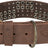 Braunes Hundehalsband aus Leder mit Metallnieten und Schnalle sowie einem sichtbaren TRIXIE Logo.