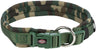 Hundehalsband in Grün und Tarnmuster mit silbernem Ring und grünem Kunststoffverschluss, Logo "TRIXIE".