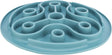 Rundes, blaues Labyrinth-Design mit erhöhten Kanten und Wänden, flach auf einer Oberfläche liegend.