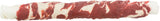 Rolle mit rot-weißer marmorierter Oberfläche, die an einen Kauknochen erinnert.