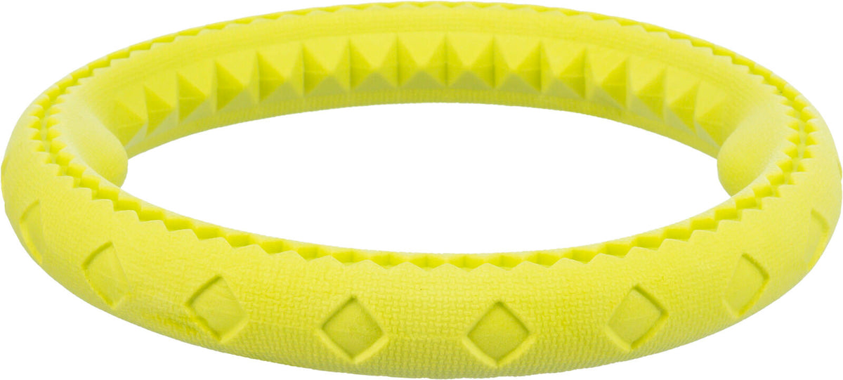 Gelber Ring mit texturierten Dreiecksmustern.