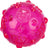Rosa, stacheliger Ball mit erhobenen Punkten und geometrischen Mustern.