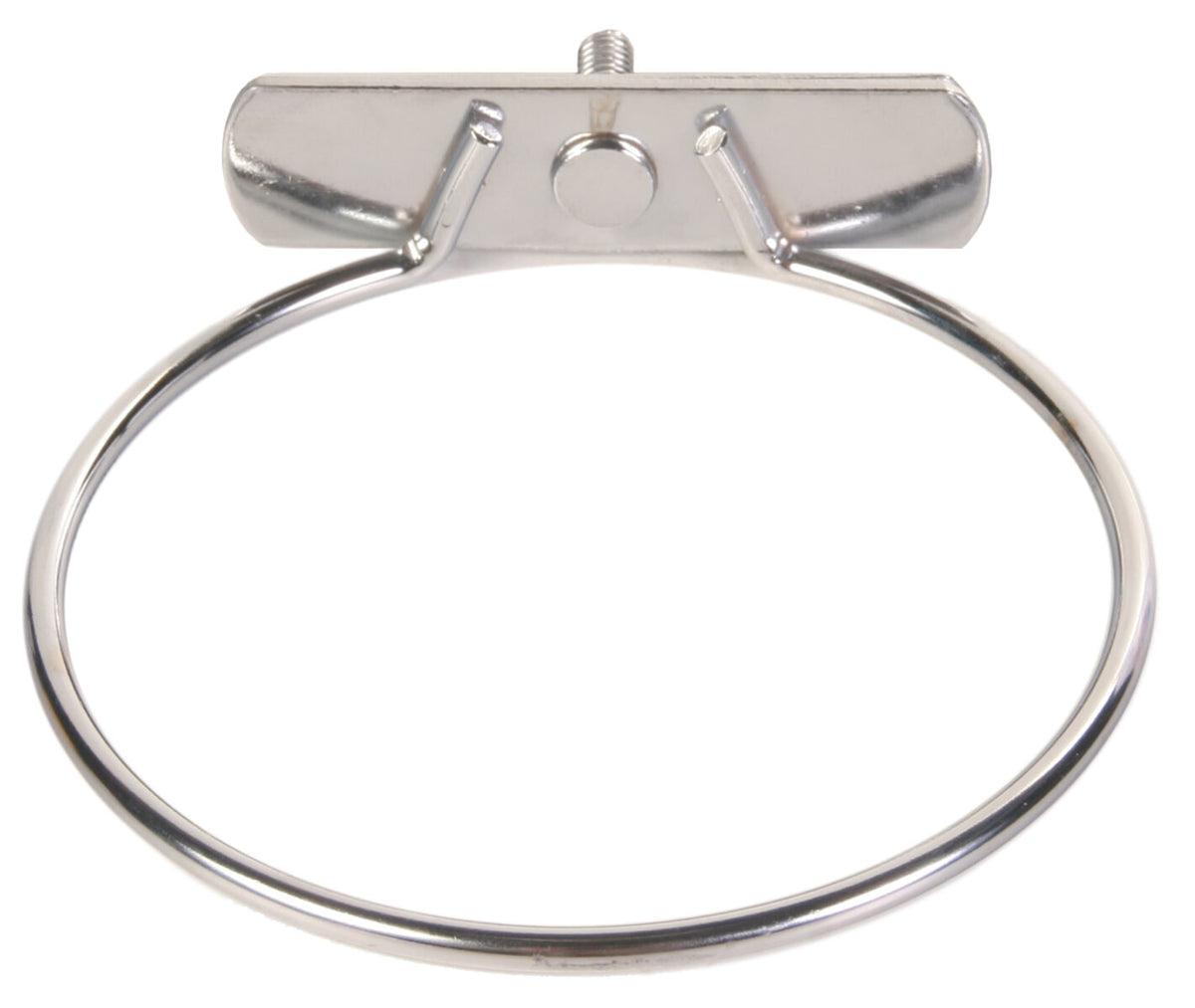 Metallring mit Schraubenhalterung, silberfarben, kreisförmig, geeignet zur Anbringung an flachen Oberflächen.
