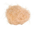 Helles, beige-farbenes, wirres Material in einem dichten Knäuel, das an Holzwolle erinnert.